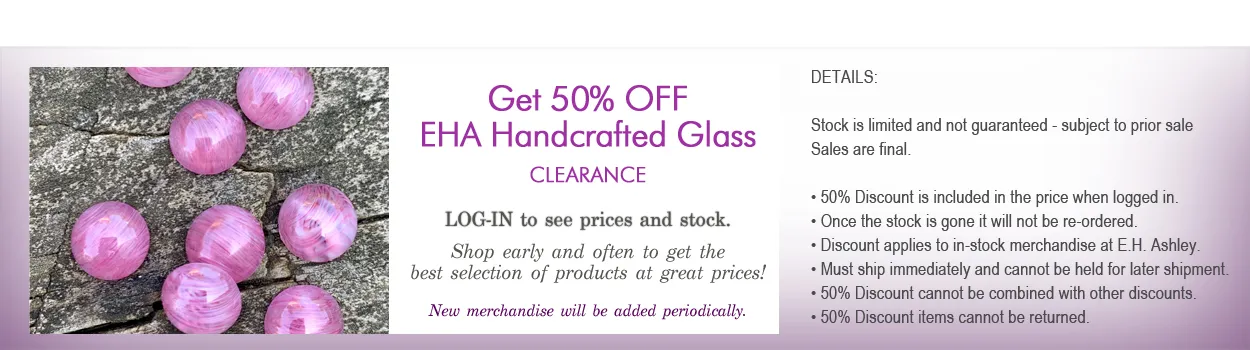 50% Off EHA Handcrafted Glass